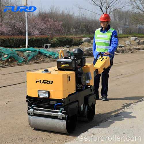 Tierra compactación tambor doble caminar detrás del rodillo vibratorio